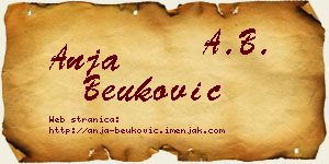 Anja Beuković vizit kartica
